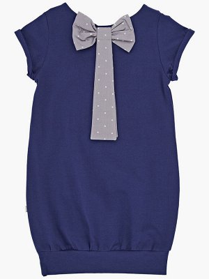 Платье с бантом (98-122см) UD 0633-5(2) синий-серый