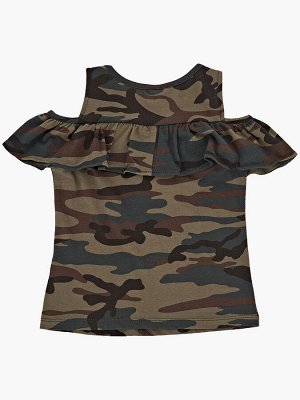 Футболка для девочки (98-122см) UD 4698-1(2) хаки камуфляж