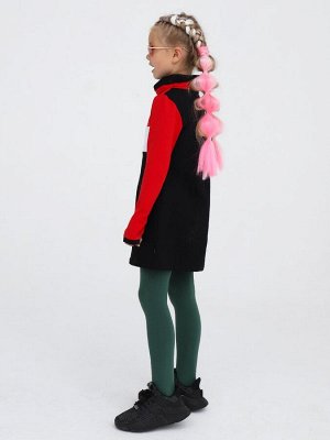 Платье А-силуэта с воротником труба для девочки  Цвет:красный