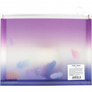Папка на молнии zip-lock Axent Colourful Feather 1462-93-A, А5+
