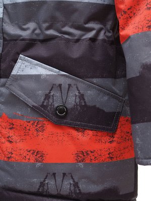 Зимняя куртка для мальчика M222 СЕРО-ОРАНЖЕВЫЙ (116 -146)