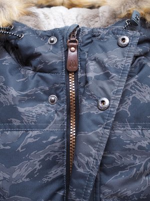 Зимняя куртка для мальчика M593 КОМУФЛЯЖ, СЕРЫЙ (128 — 164)