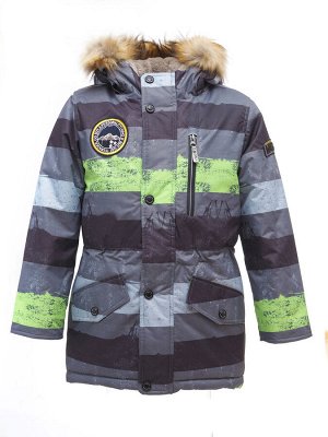 Зимняя куртка для мальчика M222 СЕРО-ЗЕЛЁНЫЙ (116 -146)
