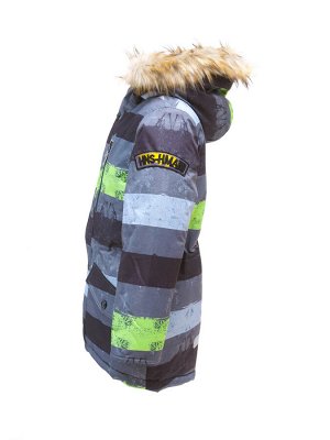 Зимняя куртка для мальчика M222 СЕРО-ЗЕЛЁНЫЙ (116 -146)