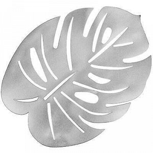 Салфетка декоративная "Лист" 30х40см ПВХ, серебро (Китай)