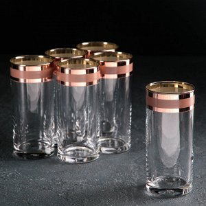 Набор стаканов для коктейля «Ампир», 290 мл, 6 шт, цвет рубиновый