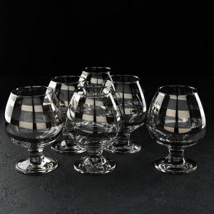Набор бокалов для коньяка «Серпантин», 400 мл, 6 шт, серебро