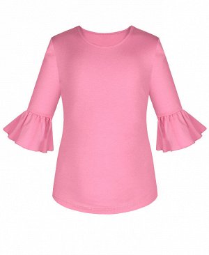 Розовая блузка для девочки с воланами. 84092-ДОШ19