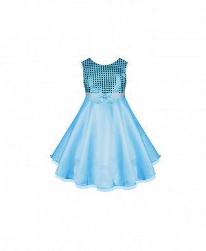 Бирюзовое нарядное платье для девочки 76198-ДН16