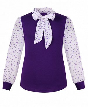 Фиолетовая  блузка для девочки с шифоном 80926-ДШ19