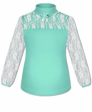 Ментоловая школьная блузка для девочки 59852-ДШ19
