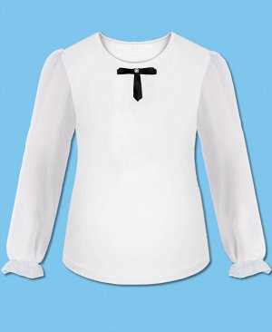 Белая блузка с бантом для школьницы 84401-ДШ20