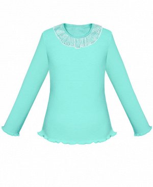Бирюзовая школьная блузка для девочки 77121-ДШ18