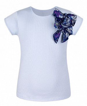 Голубая блузка для девочки с бантами 79818-ДЛШ20