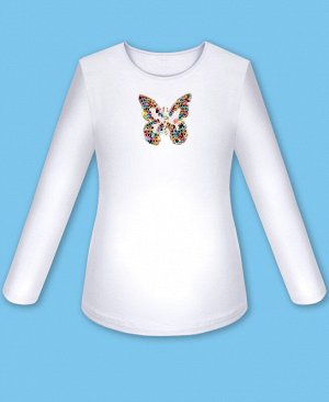 Белая школьная блузка для девочки 8287-ДШ18