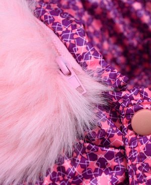 Тёплая куртка для девочки розового цвета 84075-ДЗ19