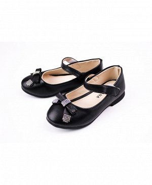 Туфли для девочки черные,размер 31-36 26612-ПОБ16