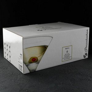 Набор бокалов для мартини GiDGLASS «Серпантин», 170 мл, 6 шт, золото