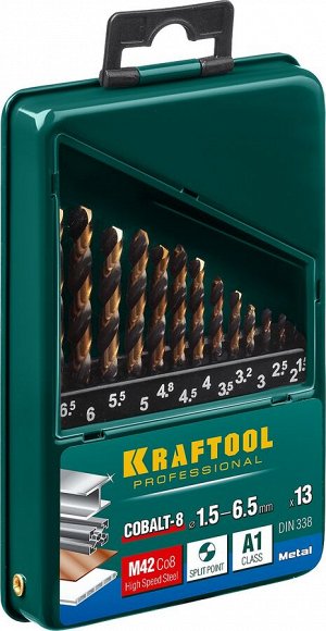 KRAFTOOL COBALT 13шт(1.5-6.5мм)