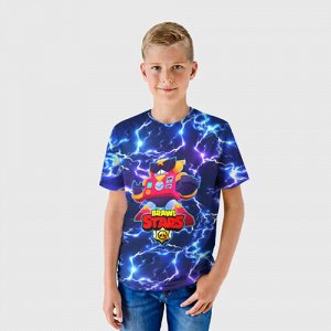 Детская футболка 3D «Brawl Stars | Вольт Surge»