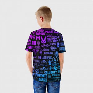 Детская футболка 3D «ЛОГОТИПЫ ИГР»
