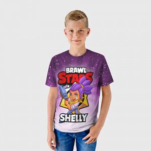 Детская футболка 3D «BRAWL STARS SHELLY»