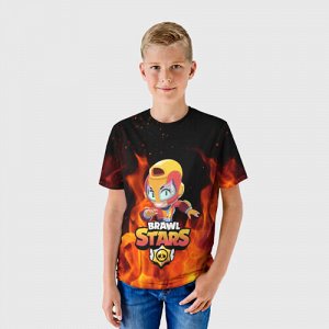 Детская футболка 3D «Brawl stars leon max.»