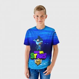 Детская футболка 3D «BRAWL STARS х LEON FISH»