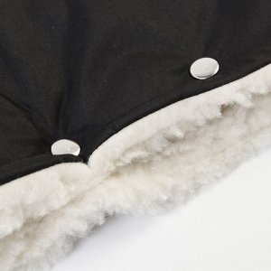 Муфта для рук на санки или коляску «Снежинка» меховая, на кнопках , цвет чёрный