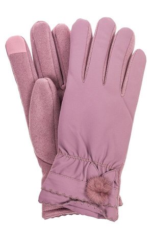 Классические перчатки женские с мехом, цвет сиреневый