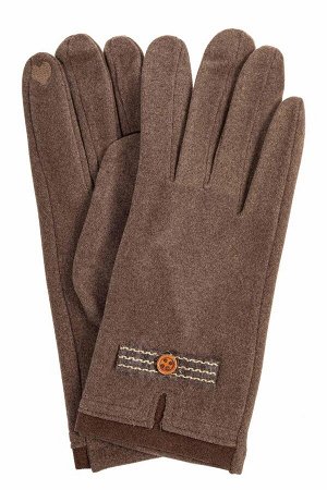 Классические перчатки женские текстильные, цвет бежево-коричневый
