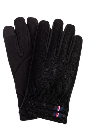 Утепленные перчатки мужские из велюра, цвет черный
