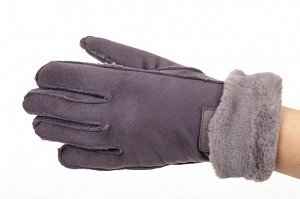 Кроеные утепленные перчатки женские из велюра, цвет сиреневый