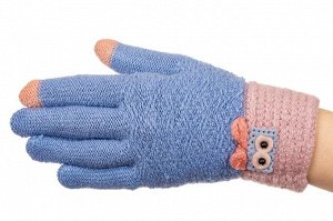 Шерстяные перчатки женские с Touch Screen, цвет голубой