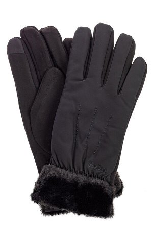 Комбинированные перчатки женские на холода, цвет черный