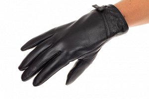 Перчатки женские кожаные, цвет черный