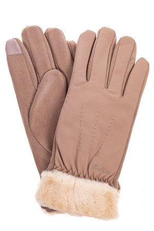 Комбинированные перчатки женские на холода, цвет бежевый