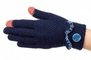 Забавные вязаные перчатки женские с Touch Screen, цвет синий