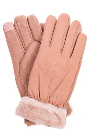 Комбинированные перчатки женские на холода, цвет пыльная роза