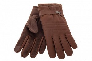 Комбинированные перчатки мужские, цвет коричневый