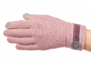 Вязаные перчатки женские с Touch Screen, цвет розовый