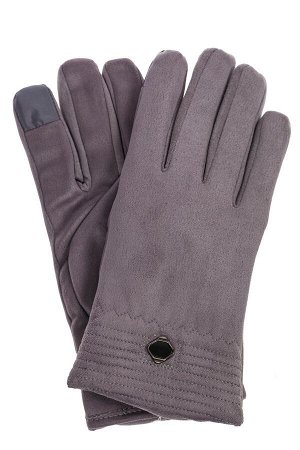 Утепленные перчатки мужские из велюра, цвет серый
