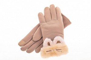 Удлиненные перчатки женские для зимы, цвет бежевый