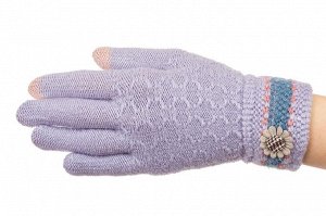 Вязаные перчатки женские с Touch Screen, цвет голубой