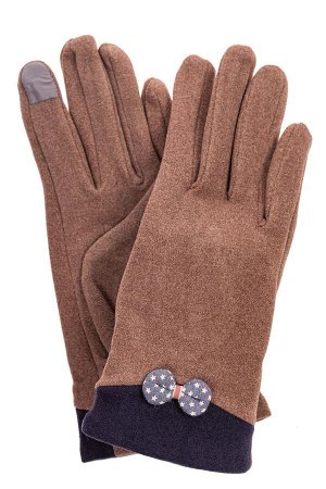 Классические перчатки женские текстильные, цвет бежево-коричневый