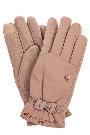 Теплые перчатки женские, цвет бежево-пудровый
