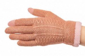 Перчатки женские вязаные с Touch Screen, цвет бежевый