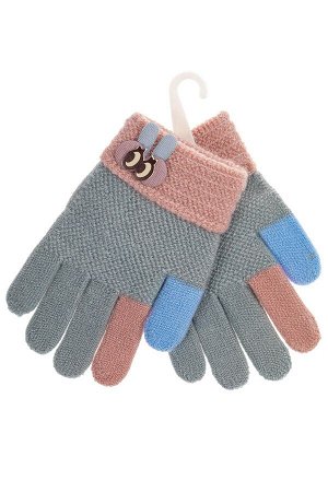 Детские перчатки,вязаные, цвет серо-голубой