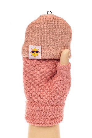 Перчатки без пальцев женские, митенки, цвет розовый