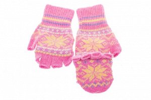 Перчатки без пальцев женские, митенки вязаные, цвет лиловый